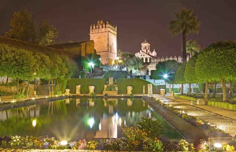 Real Alcazar Gardens at Night