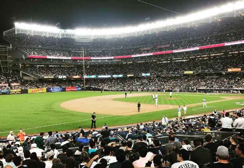 Yankee Stadium after dark