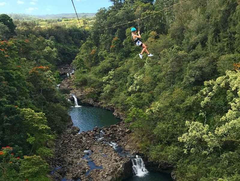 Ziplining at Umauma Falls