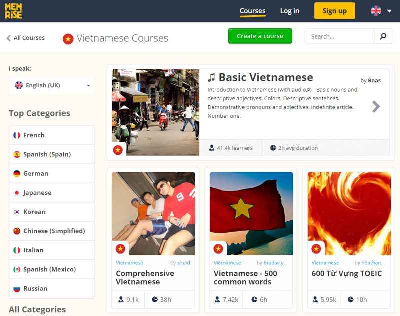 Memrise Vietnamese