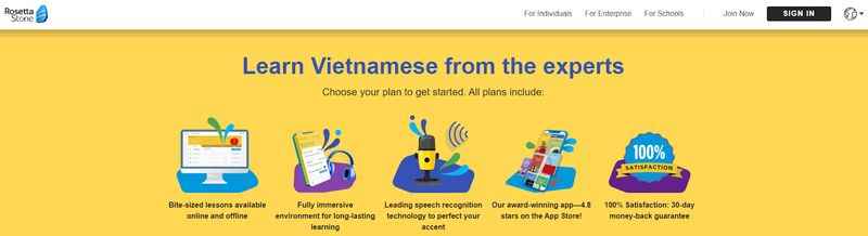 Rosetta Stone: A Good Vietnamese Course for Beginners