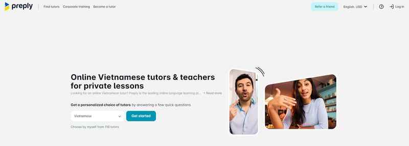 Preply: A Platform for Online Vietnamese Classes