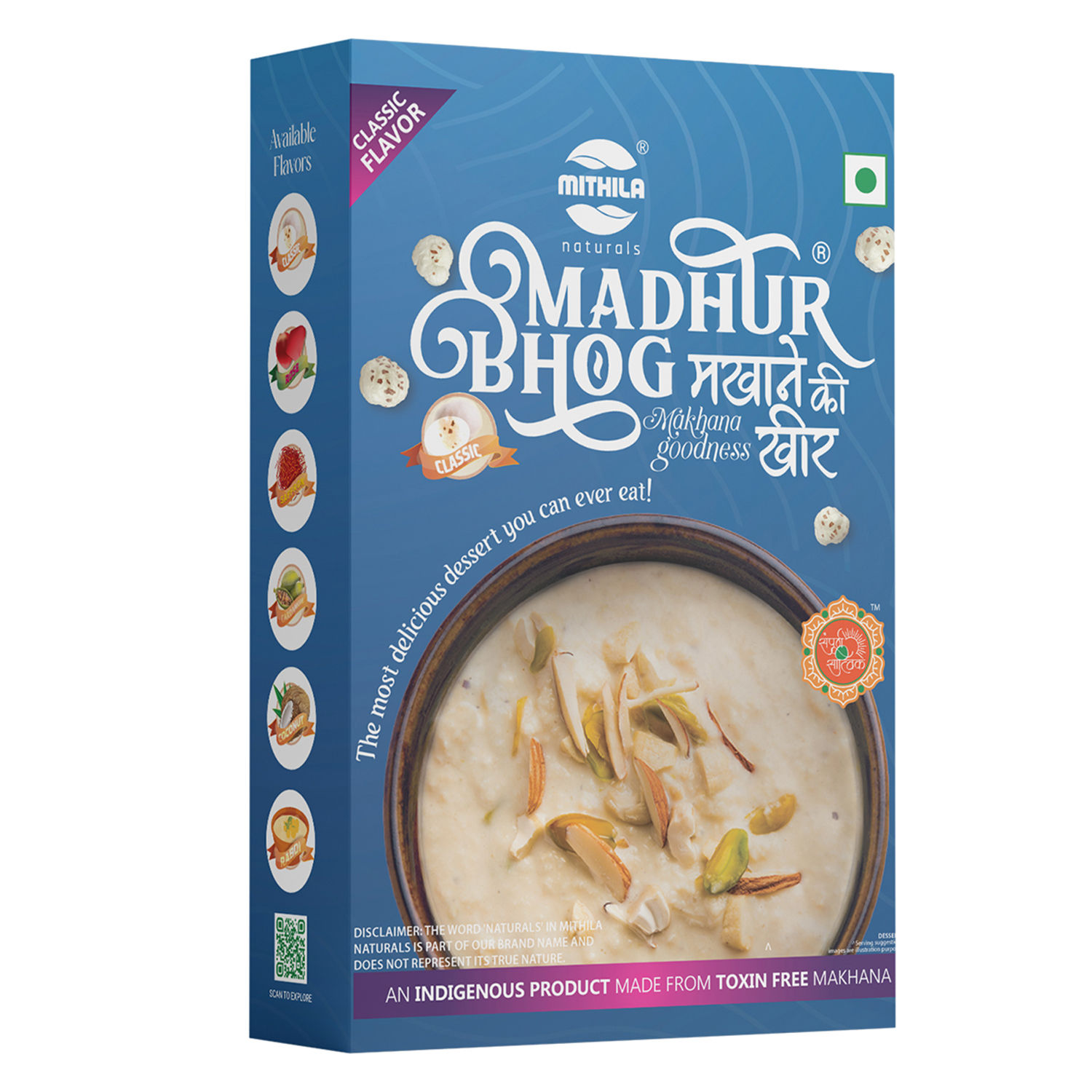 Mithila Naturals Madhur Bhog Instant Makhana Kheer Premix - 100 g | Classic Flavour