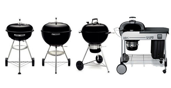 Tous les modèles alignés de barbecues à charbon Weber