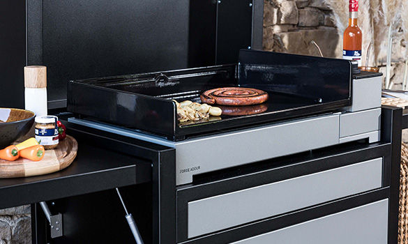 Plancha gaz Forge Adour sur chariot