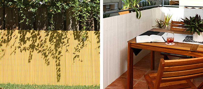 Canisses sur un balcon