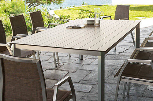 Table en aluminium 8 places et ses chaises