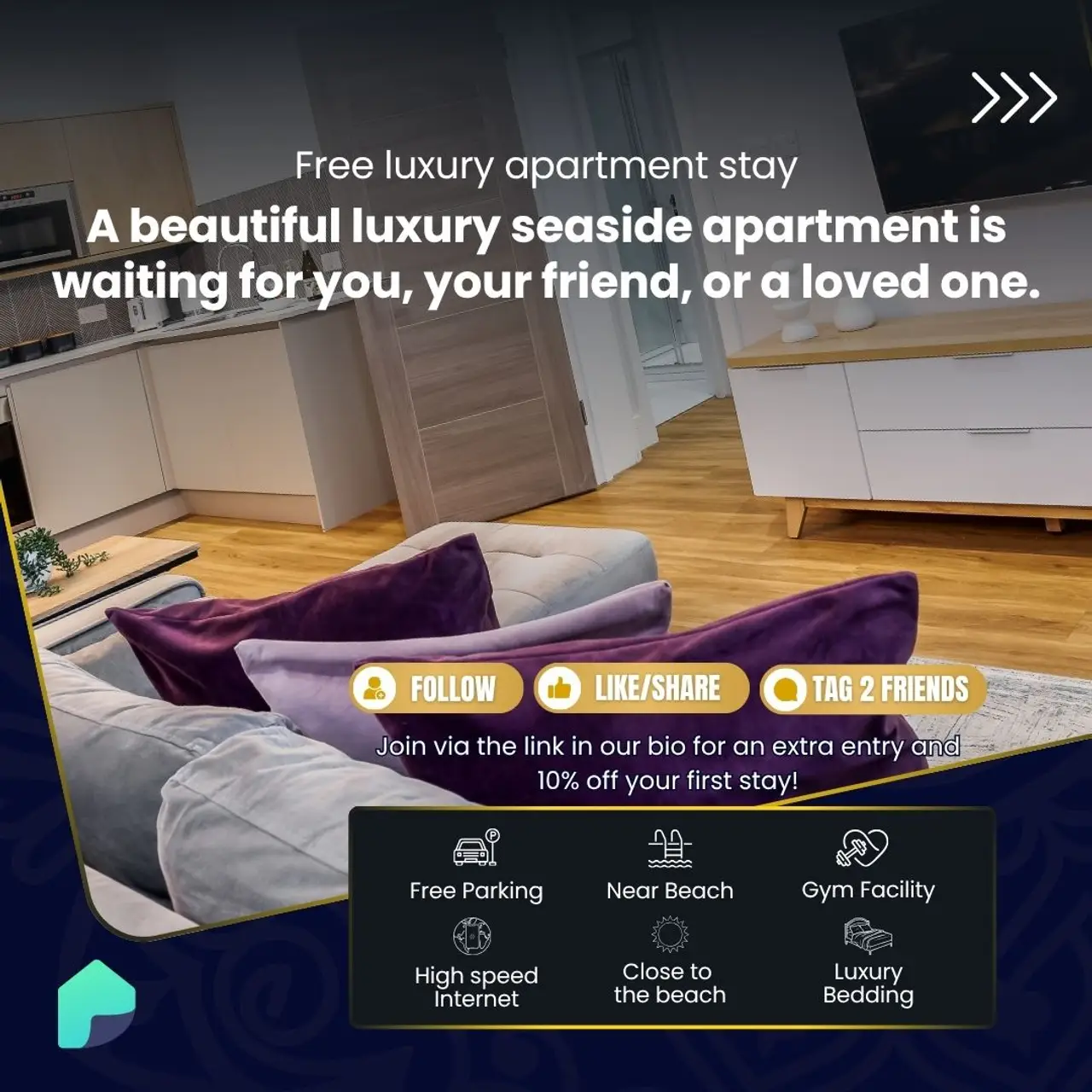 Free luxury apartment stay in Bournemouth - modern sea view accommodation near beach