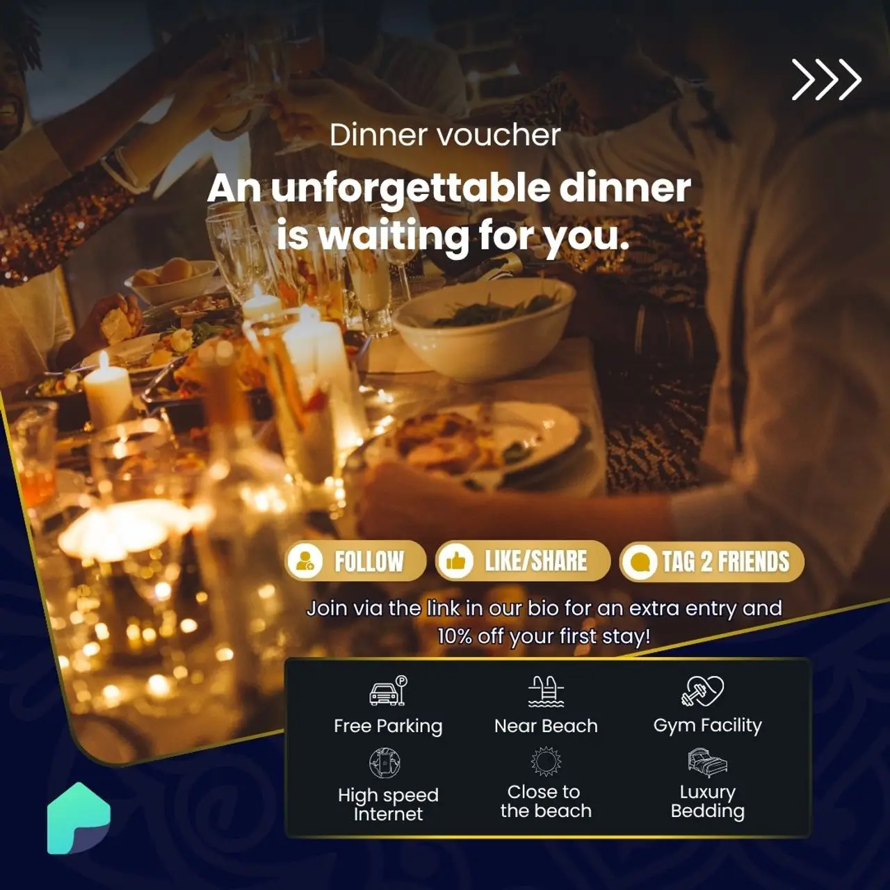 Dinner voucher - unforgettable dining experience in Bournemouth with candles and fine food