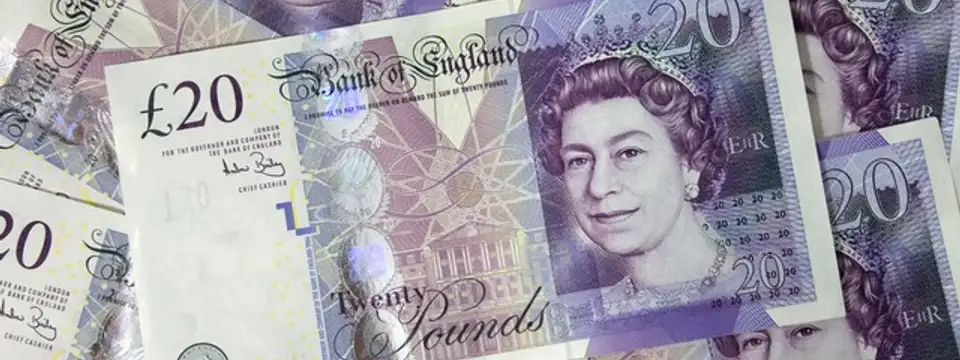 British pound notes background
