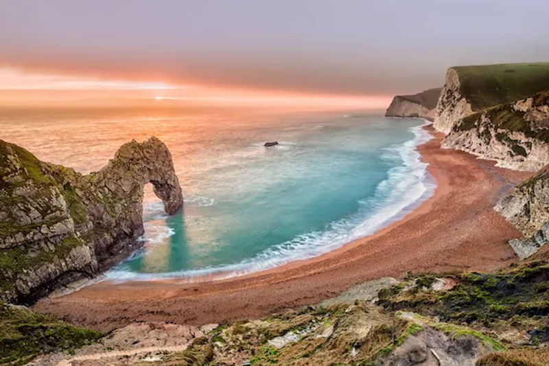 Durdle Door, the limestone arch on the Jurassic Coast