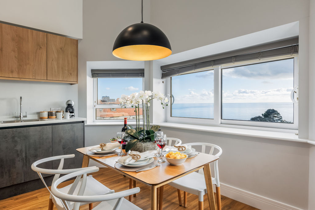 Dining table with sea view