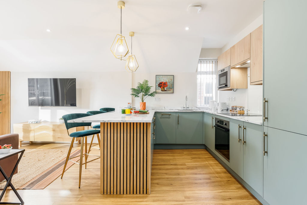 Bright modern kitchen interior