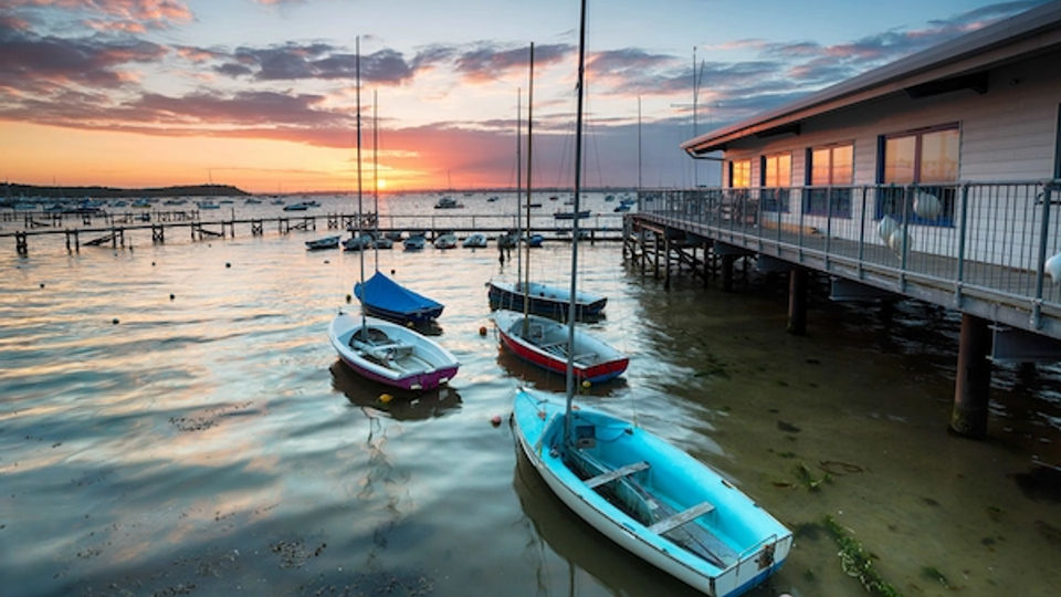 Sandbanks beach and Poole Harbour
