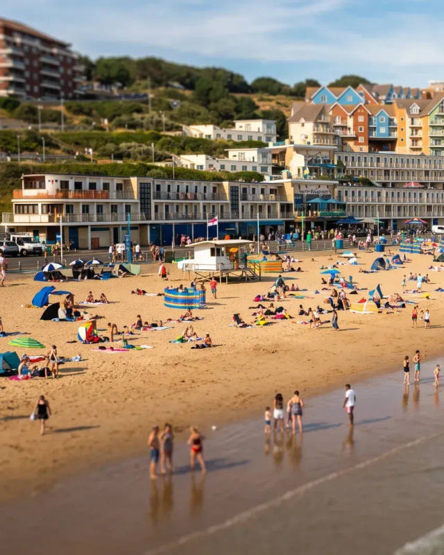Boscombe beach and pier from the cliffs