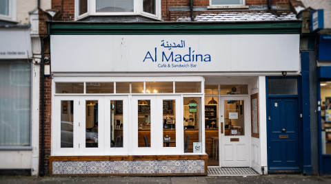 Front view of Al Madina Café and Sandwich Bar in Bournemouth