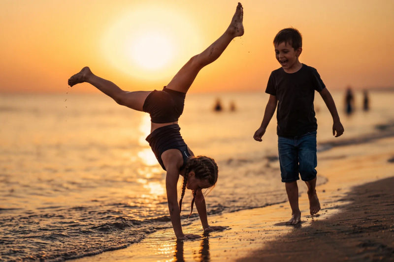 Children playing on Bournemouth beach