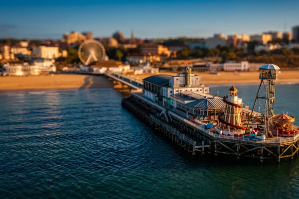 Bournemouth beach looking towards the pier