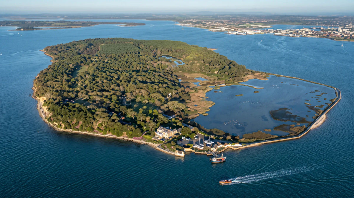 Brownsea Island from the air