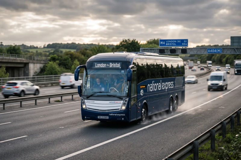 A coach on the motorway
