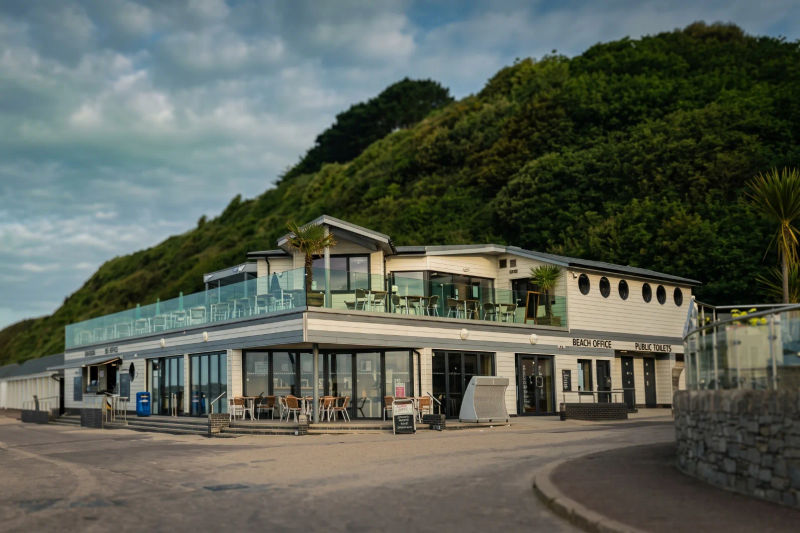 Beach huts along Durley Chine