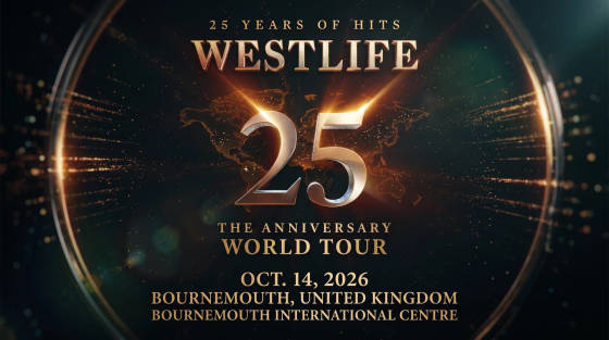 Promotional poster for Westlife's 25th Anniversary World Tour