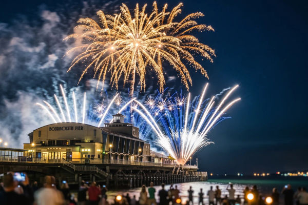 Fireworks over Bournemouth Pier on a summer Friday