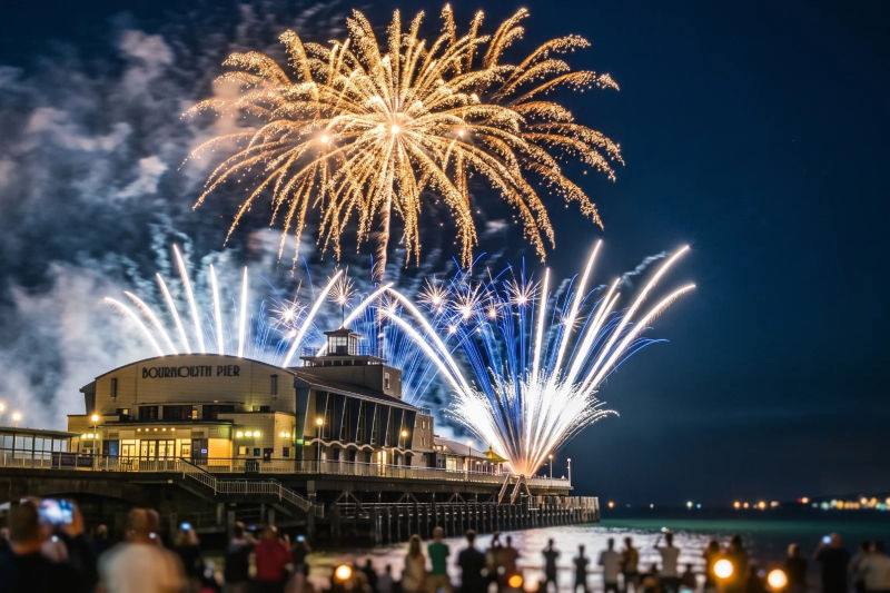 Fireworks over Bournemouth Pier on a summer Friday