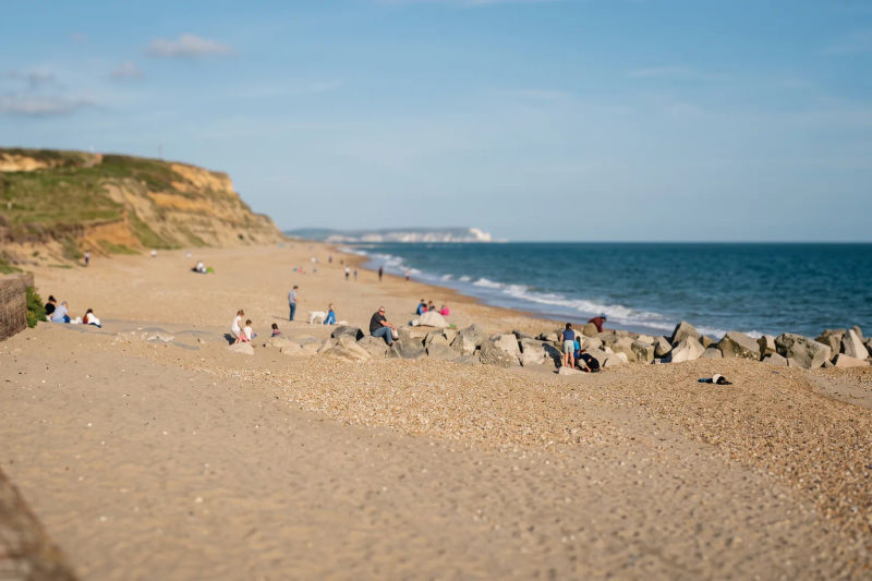The beach below Hengistbury Head looking east