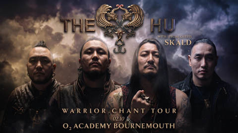 Promotional poster for The Hu band with special guests Skáld.