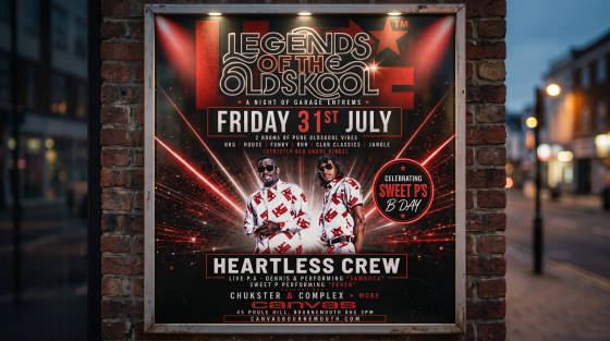 Event poster for Legends of the Old Skool at Canvas, Bournemouth