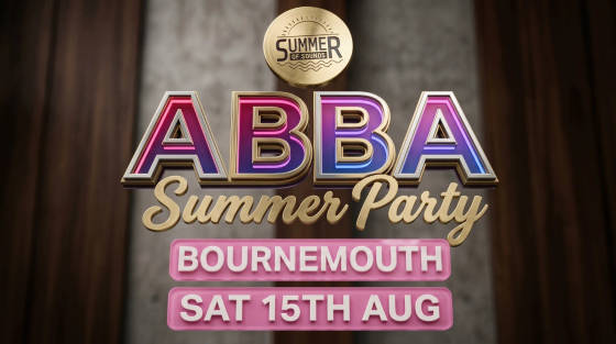 Event poster featuring ABBA Summer Party details