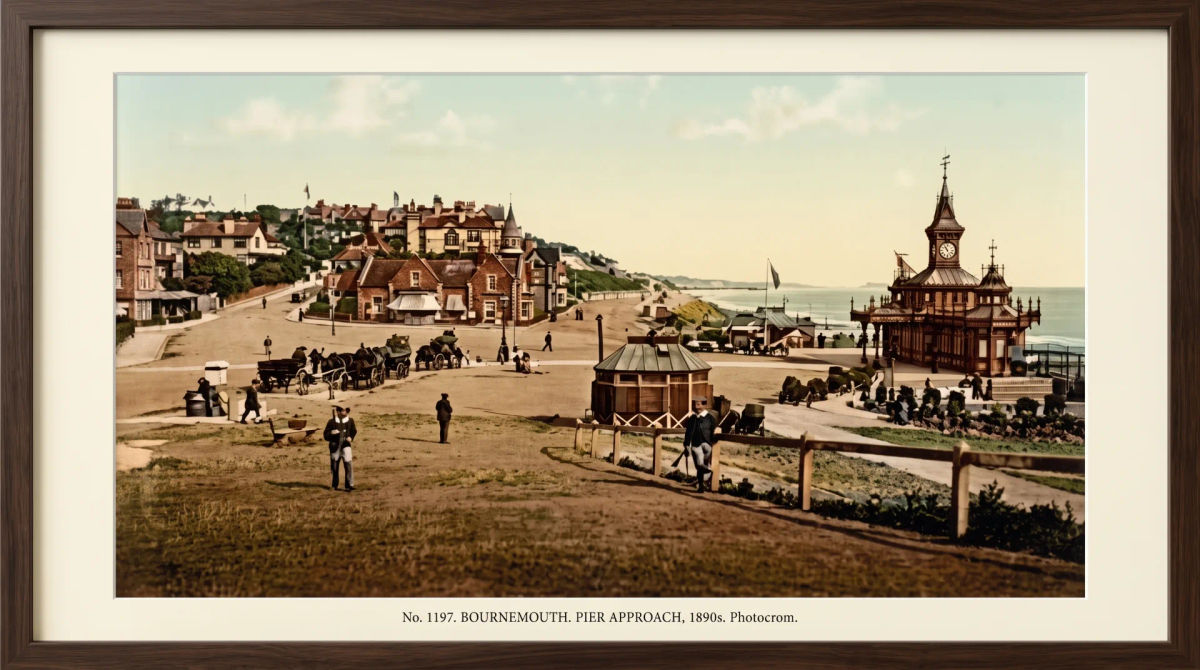 Pier Approach, Bournemouth, in a vintage-style photograph