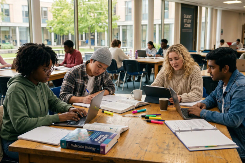 Students working together at a table
