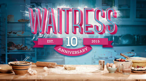 Decorative display for Waitress 10th Anniversary in a kitchen