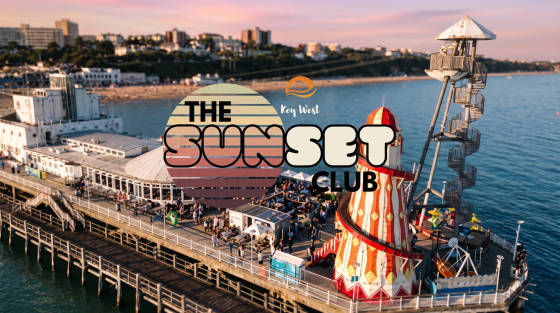 Bournemouth Pier featuring The Sunset Club and beach
