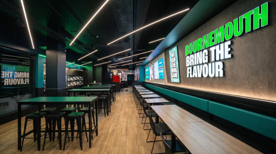 Inside view of a contemporary restaurant in Bournemouth