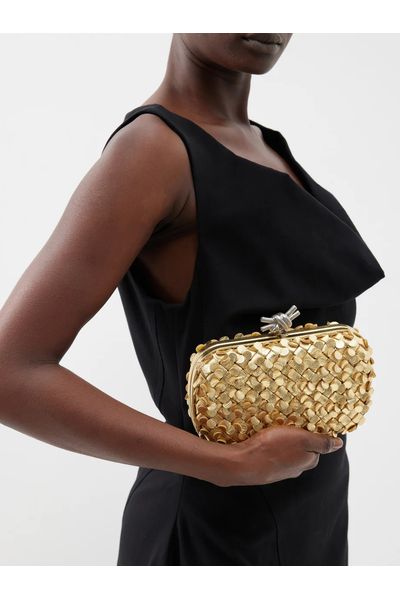 Knot Intrecciato-leather minaudière clutch bag | Bottega Veneta