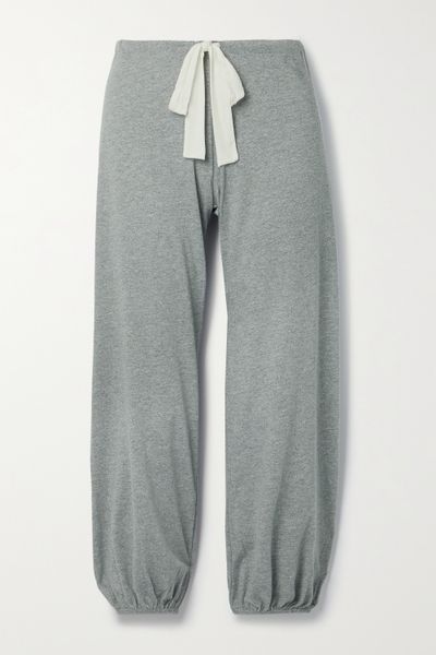 Heather cotton-blend jersey pajama pants