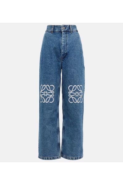 Anagram high-rise wide-leg jeans