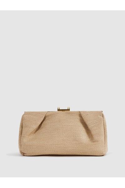 Reiss Natural Madison Woven Clutch Bag