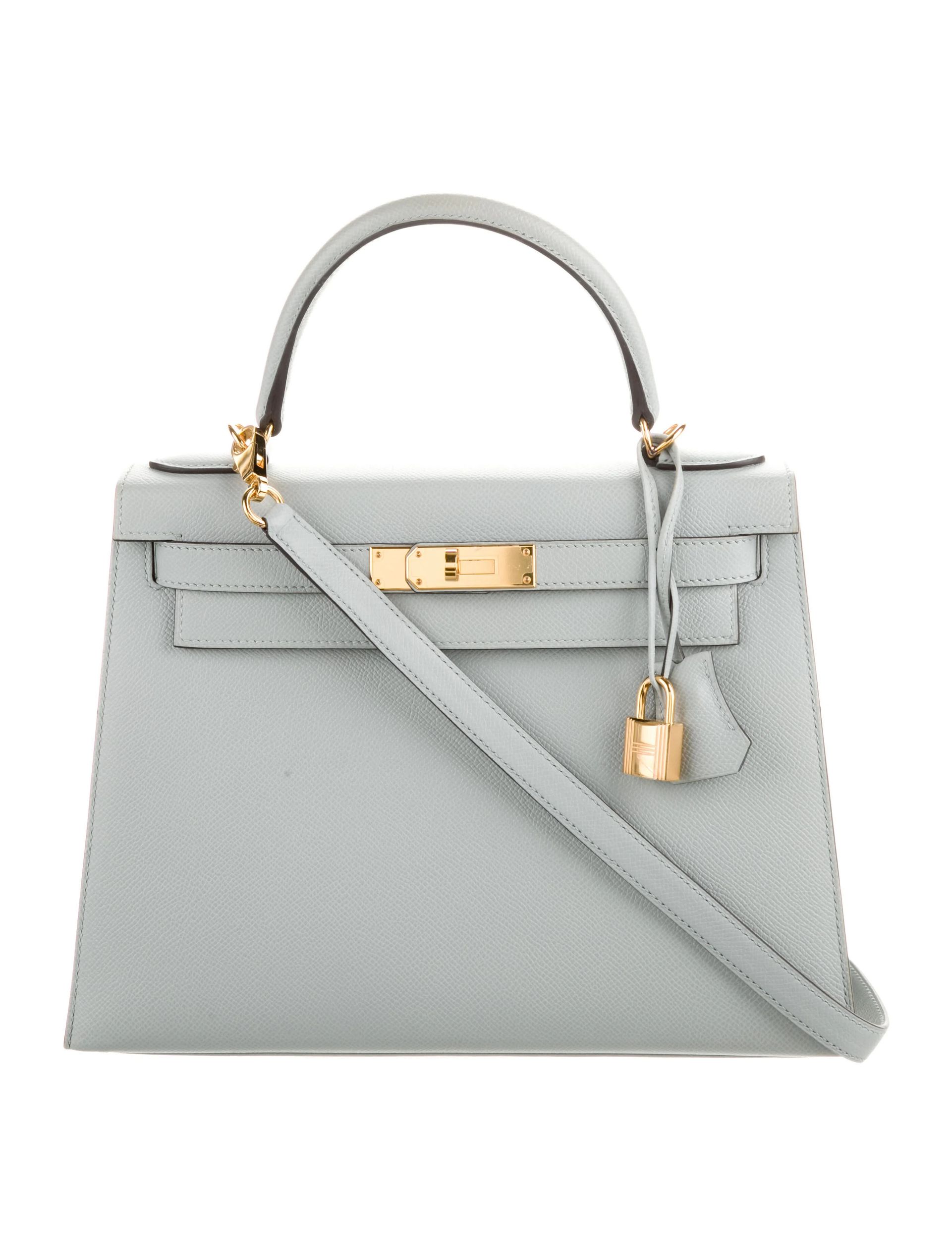 FWRD Renew Hermes Kelly 25 Togo Handbag in Gris Pale