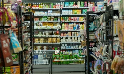 Convenience store with merchandise and retail inventory