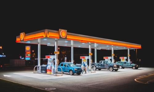 Gas station protected with security fog technology