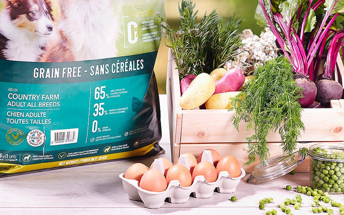 Légumes et sac de croquettes sans céréales Ultra Premium Direct