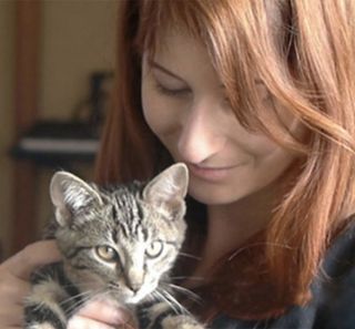 Marion Ruffié et son chat 