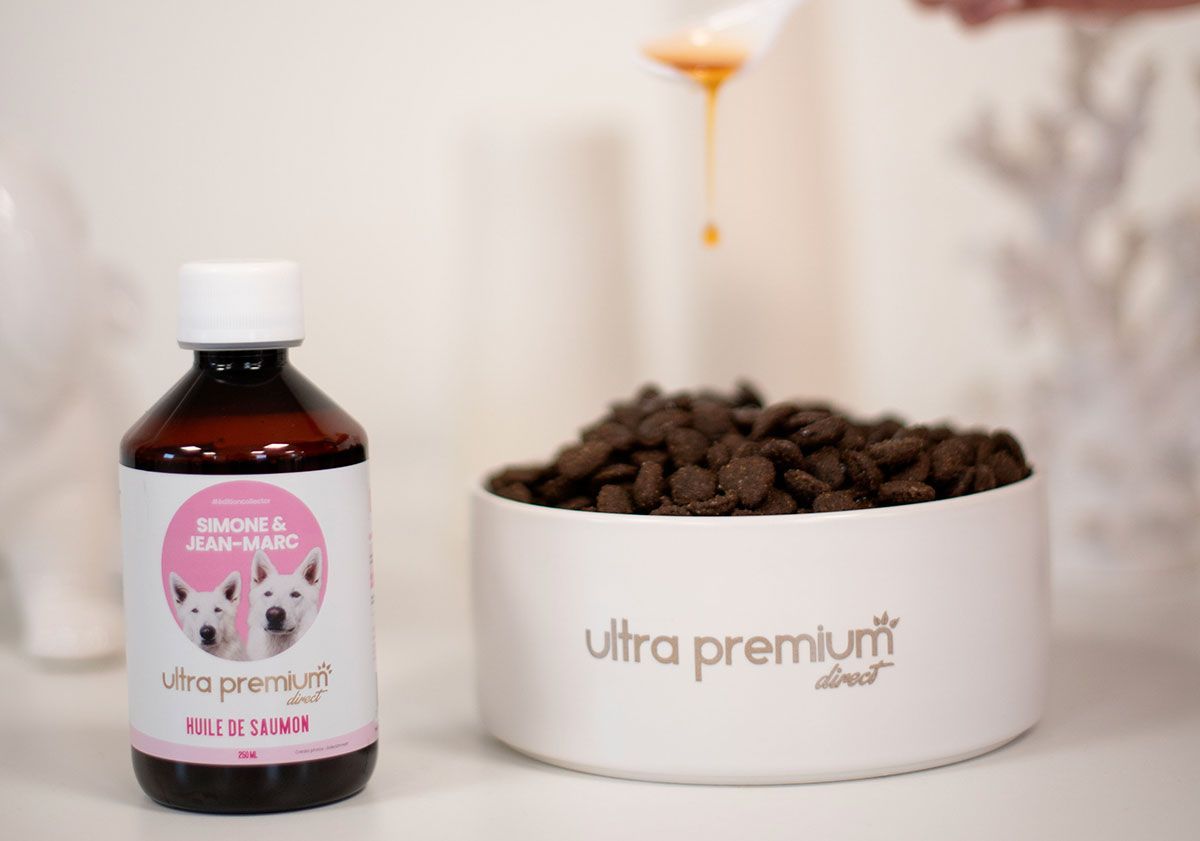 Huile de saumon et croquettes Ultra Premium Direct
