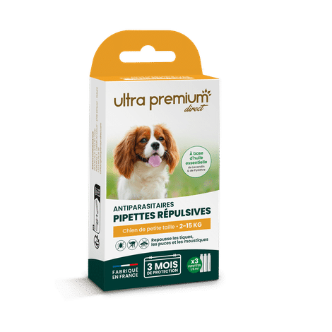 Pipettes répulsives Antiparasitaires pour chien de petite taille (2 à 15 kg)