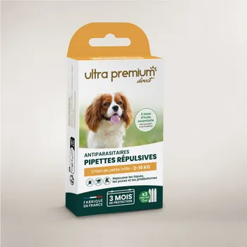 Pipettes répulsives Antiparasitaires pour chien de petite taille (2 à 15 kg)