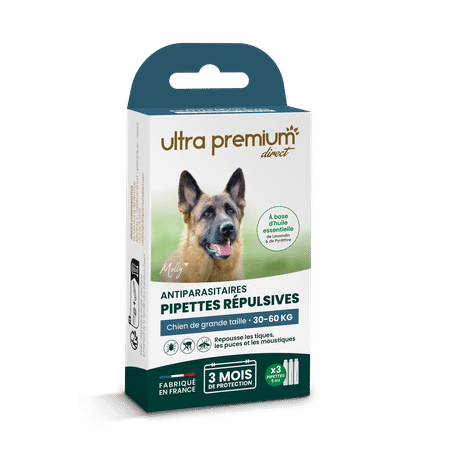 Pipettes répulsives Antiparasitaires pour chien de grande taille (30 à 60 kg)